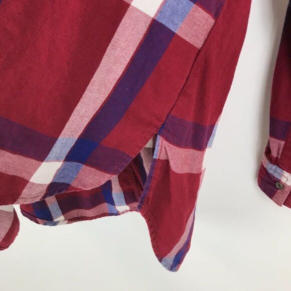 Old Navy Boyfriend Button Down Flannel Shirt Women's Size Medium Long Sleeves - Picture 4 of 8